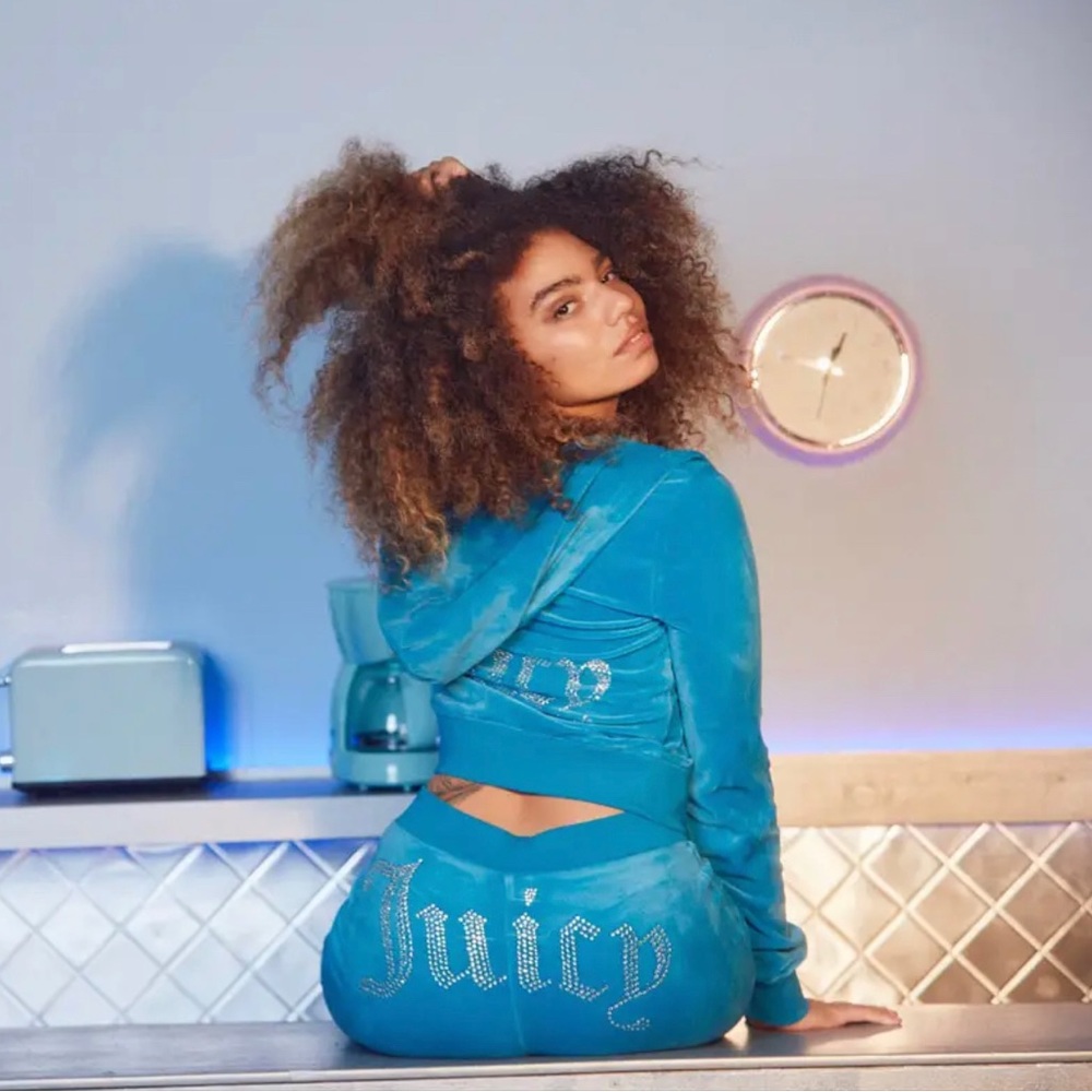 Juicy Couture Lake Blue Velvet Tracksuit set